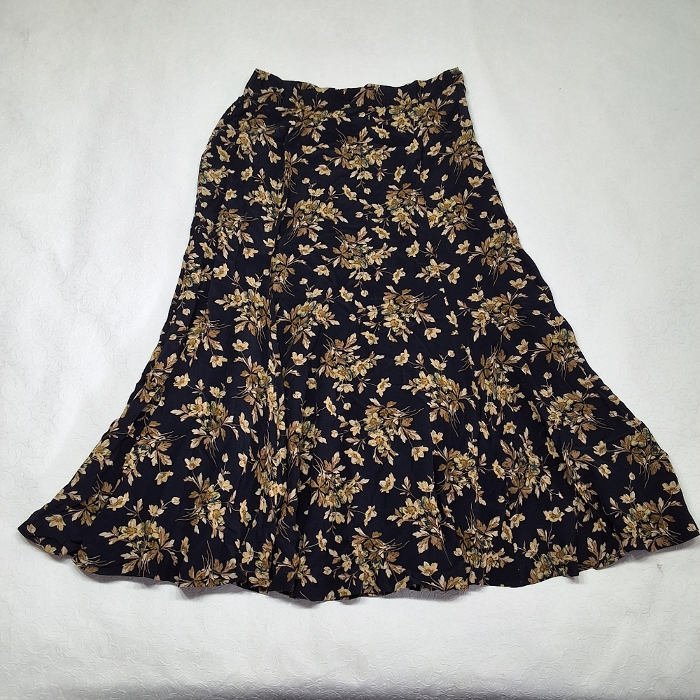 Laura ashley Floral High Waist Vintage Laura Ashley Maxi Lengthskirt Size 12 - Picture 2 of 8